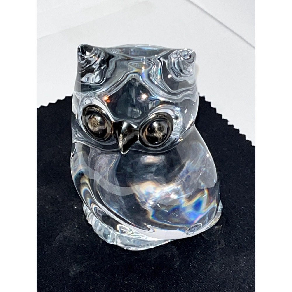 Franklin Mint owl Vintage 1987 Made in France crystal 4"